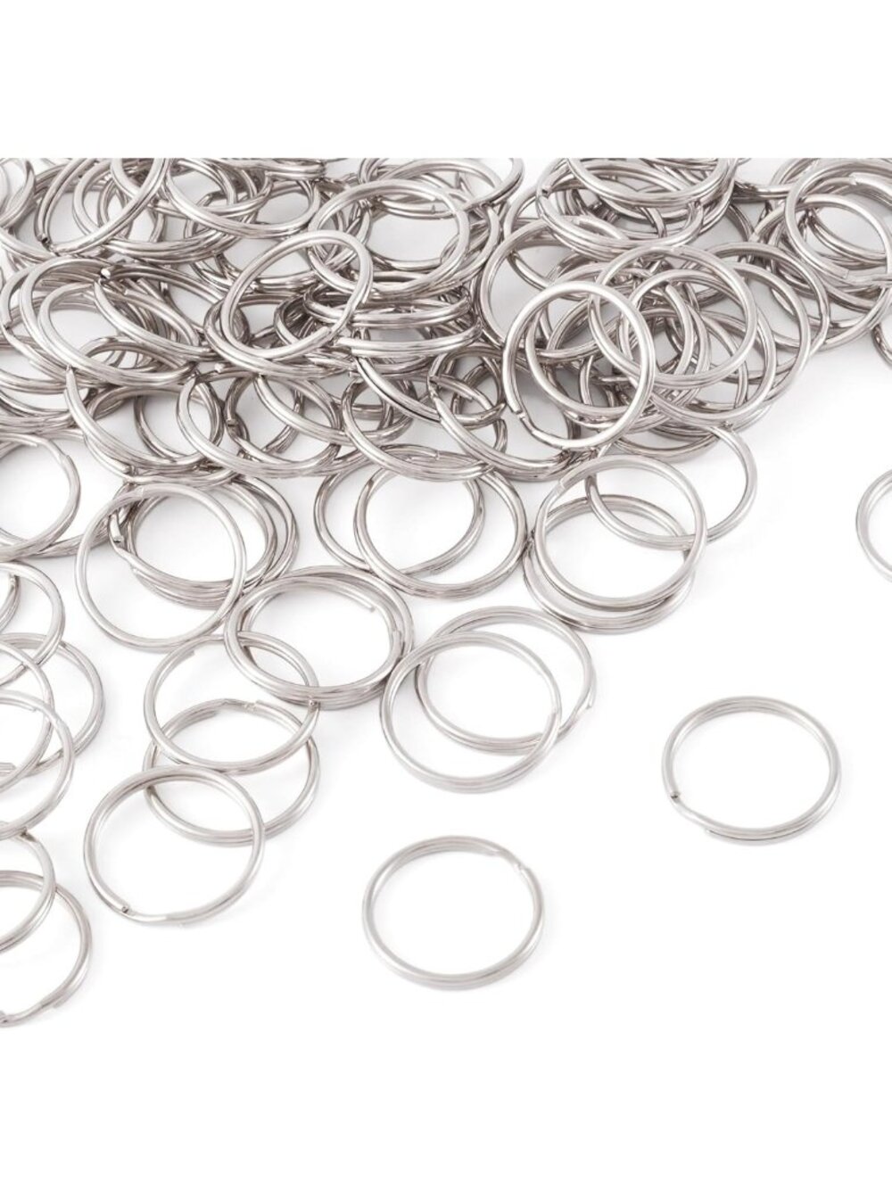 1000Pcs 25mm Round Split Key Ring Connectors - Metal Double Loop Keychain for - Picture 3 of 9